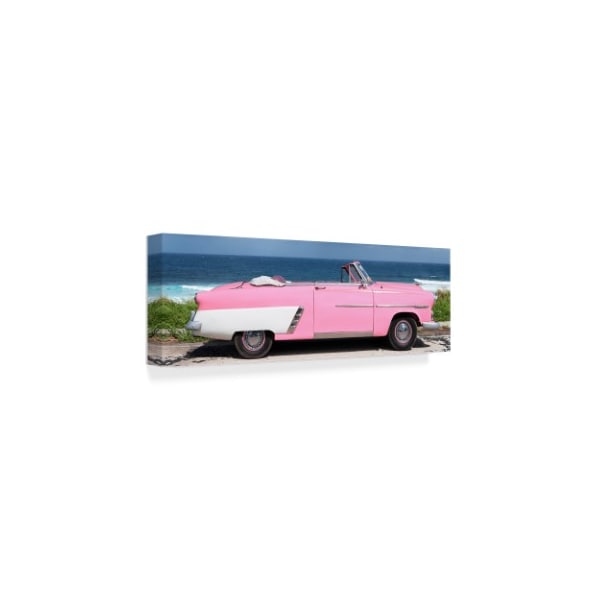 Philippe Hugonnard 'Pink Cabriolet Car' Canvas Art,8x24